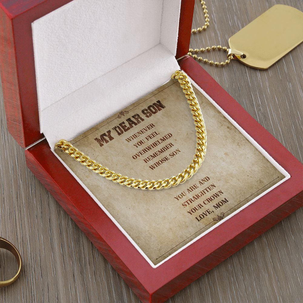 My Dear Son Your Crown Love Mom - Gift From Mom To Son's Birthday, Valentine's Day Present With Heartfelt Message Card