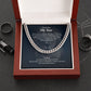 I Love You My Son From Dad And Mom - Heartfelt Gift With Message Card, Stainless Steel Cuban Link Chain