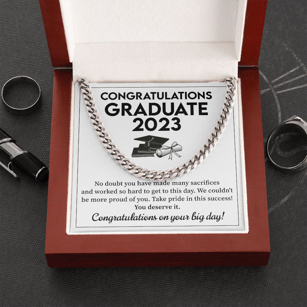 Personalized Graduation Cuban Chain Necklace Gift