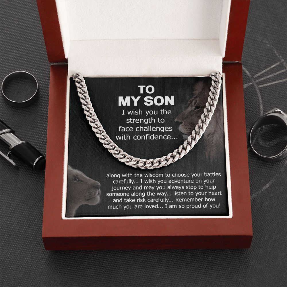 To My Son Proud Of You From Dad And Mom - Gifts To Make Him Strong 14K Yellow Gold Finish