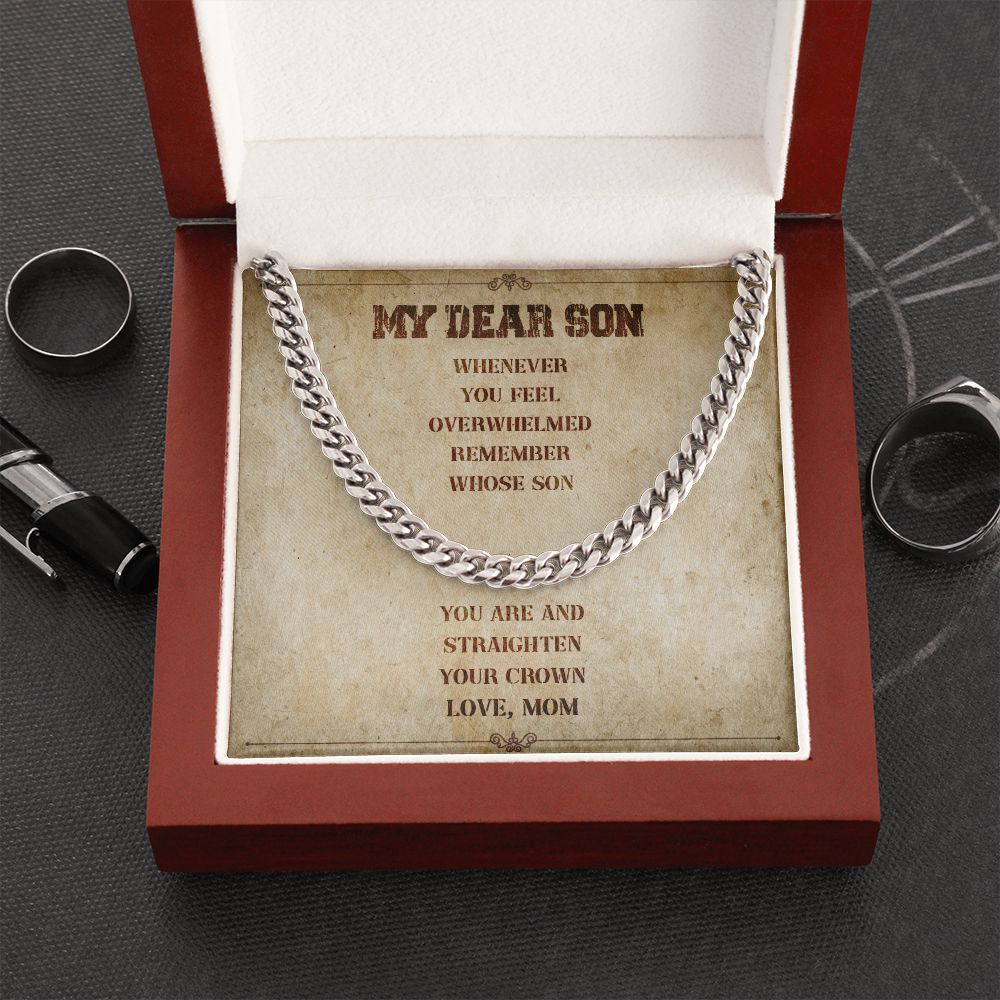 My Dear Son Your Crown Love Mom - Gift From Mom To Son's Birthday, Valentine's Day Present With Heartfelt Message Card