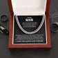 Cuban Chain Necklace Gift for Man with Love Message Card