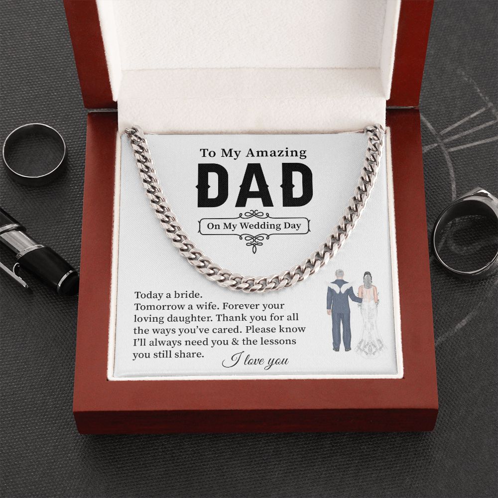 Wedding Neckalce Gift For Dad From Daughter With Message Card