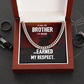Military Cuban Chain Gift for Brother – Respect Message Card