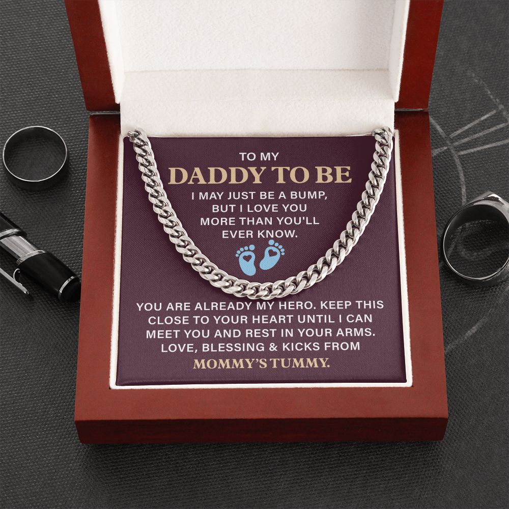 Daddy To Be Necklace Gift From Baby With Message Card
