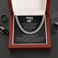 Stainless Less Steel Cuban Link Chain For Man: Prayer For My Son Proud And Strong From Mom And Dad