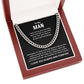 Cuban Chain Necklace Gift for Man with Love Message Card