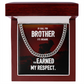 Military Cuban Chain Gift for Brother – Respect Message Card