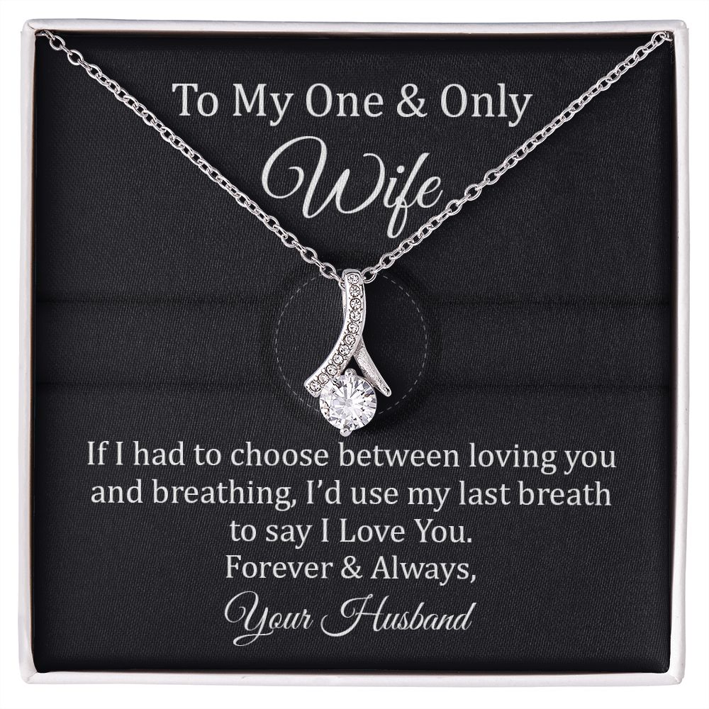 Wife Necklace Gift from Husband with Romantic Quote