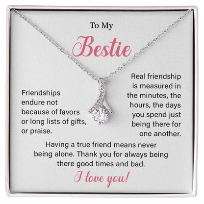 To My Bestie Gift for Girlfriend Best Friends Sentimental Love Necklace With Meaning Full Massage Card and Elegent Box