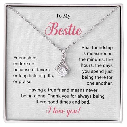 To My Bestie Gift for Girlfriend Best Friends Sentimental Love Necklace With Meaning Full Massage Card and Elegent Box