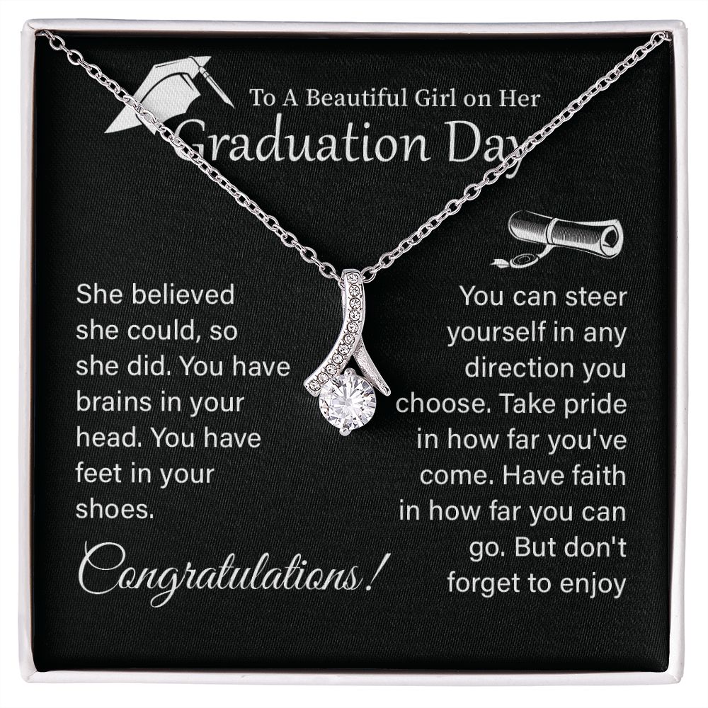 Graduation Necklace Gift For Girl With Encouragement Card