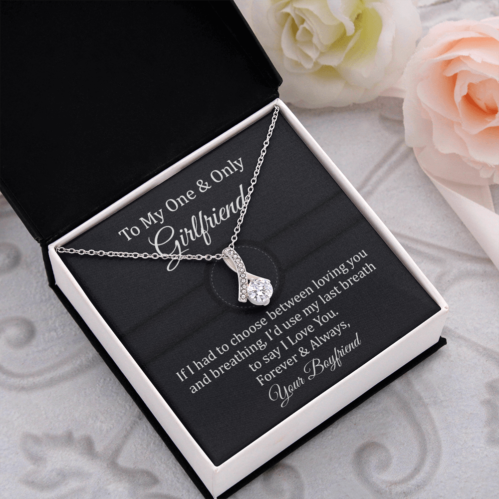 Girlfriend Necklace Gift with Romantic Quote from Him