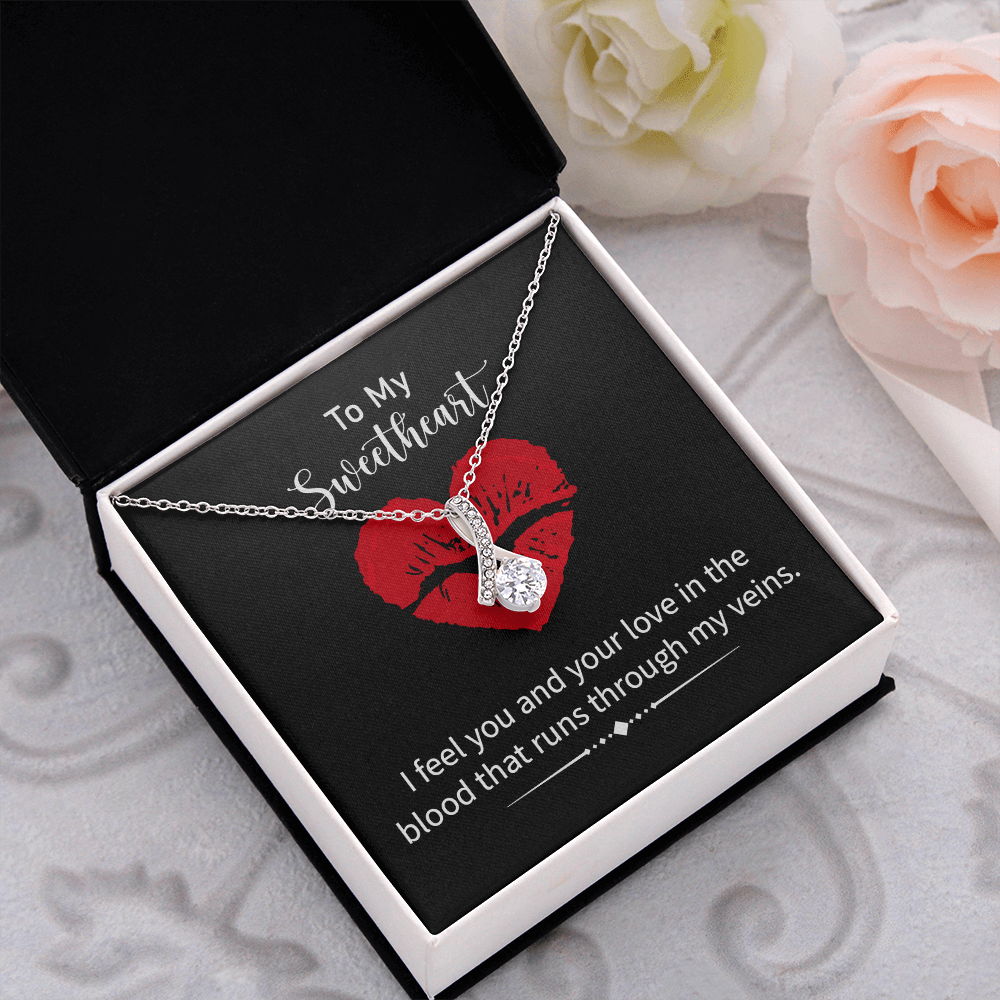 Sweetheart Necklace Gift with Deep Love Message