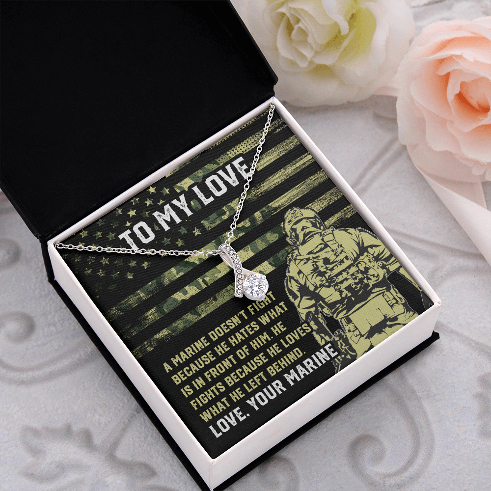 Marine Necklace Gift to Love with Patriotic Message