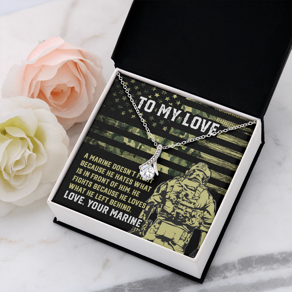 Marine Necklace Gift to Love with Patriotic Message