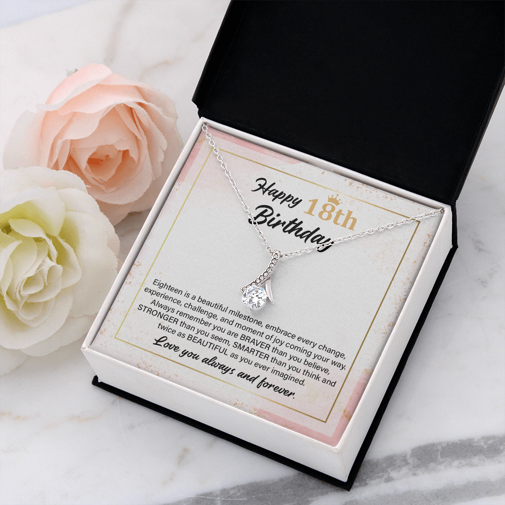 18th Birthday Necklace Gift with Motivational Card