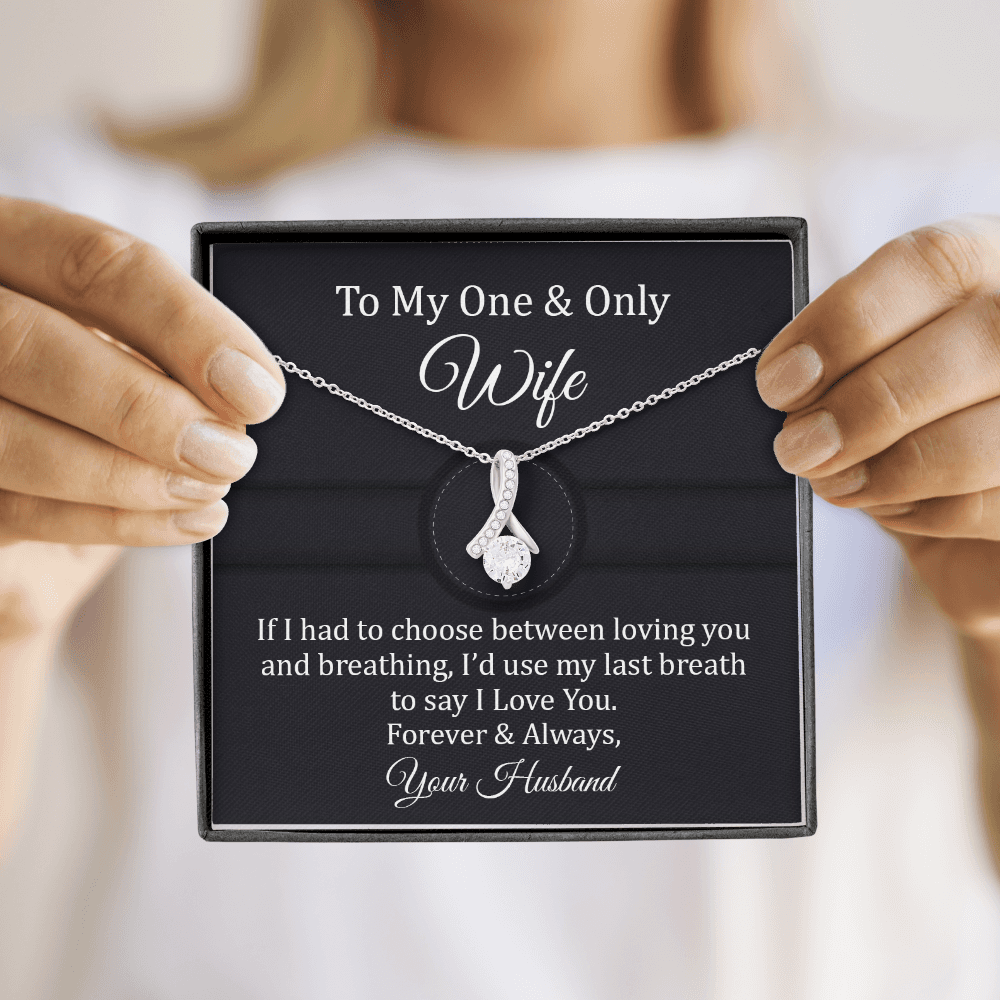 Wife Necklace Gift from Husband with Romantic Quote
