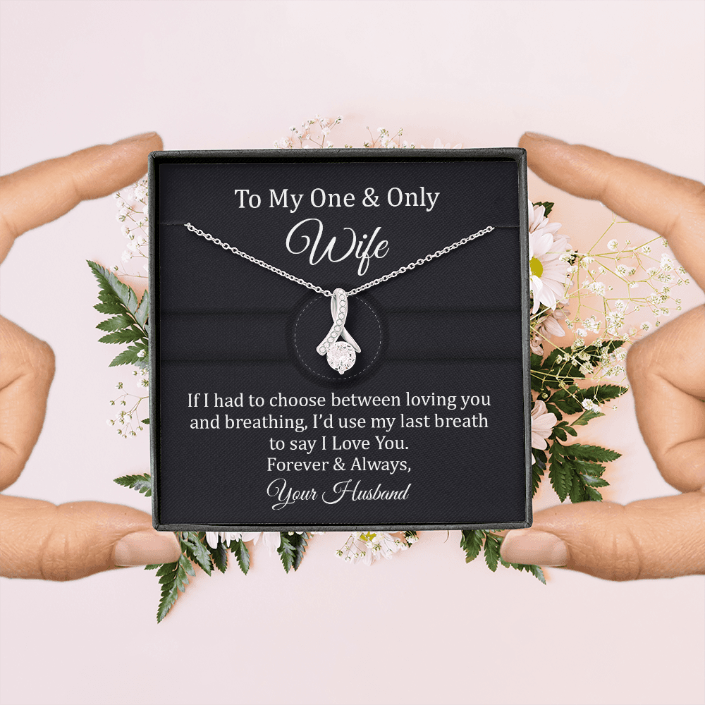 Wife Necklace Gift from Husband with Romantic Quote