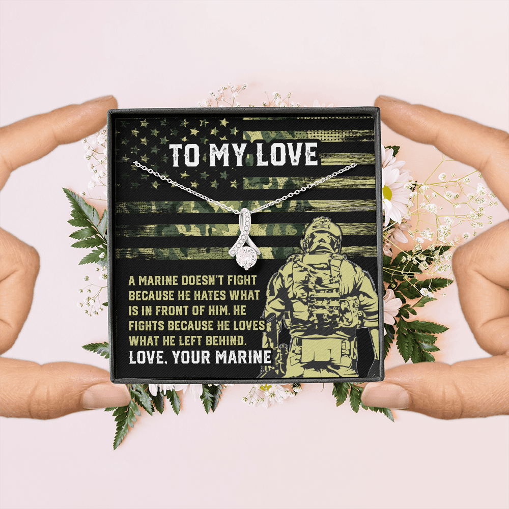 Marine Necklace Gift to Love with Patriotic Message