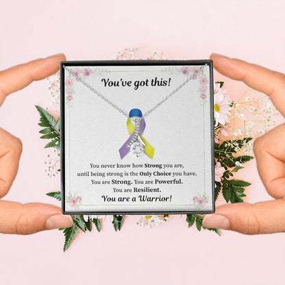 Bladder Cancer -  Blue Yellow Purple Ribbon Awareness