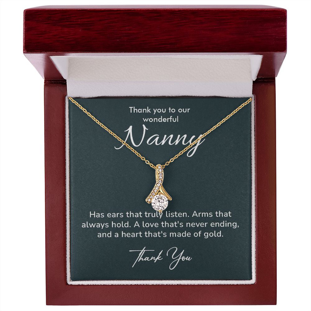 Nanny Necklace Thank You Gift with Heartfelt Message Card