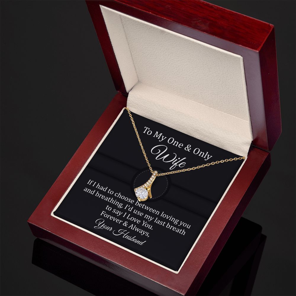 Wife Necklace Gift from Husband with Romantic Quote