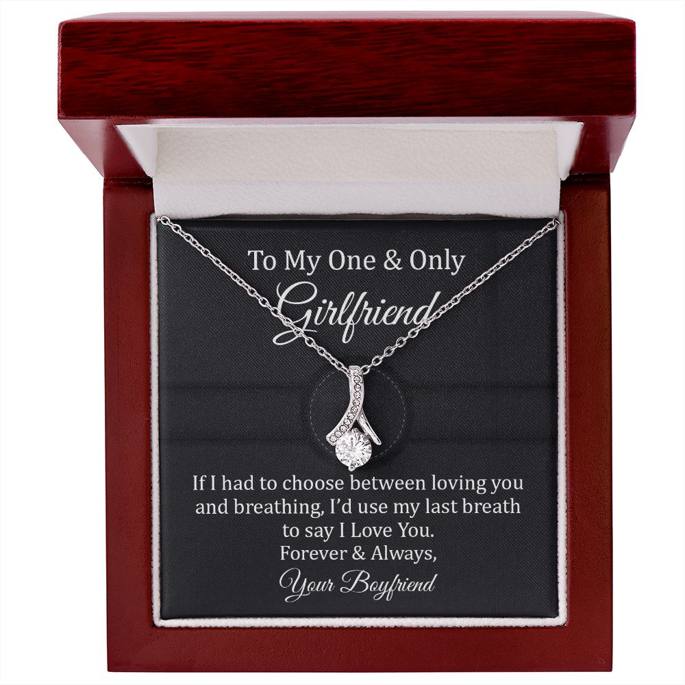 Girlfriend Necklace Gift with Romantic Quote from Him