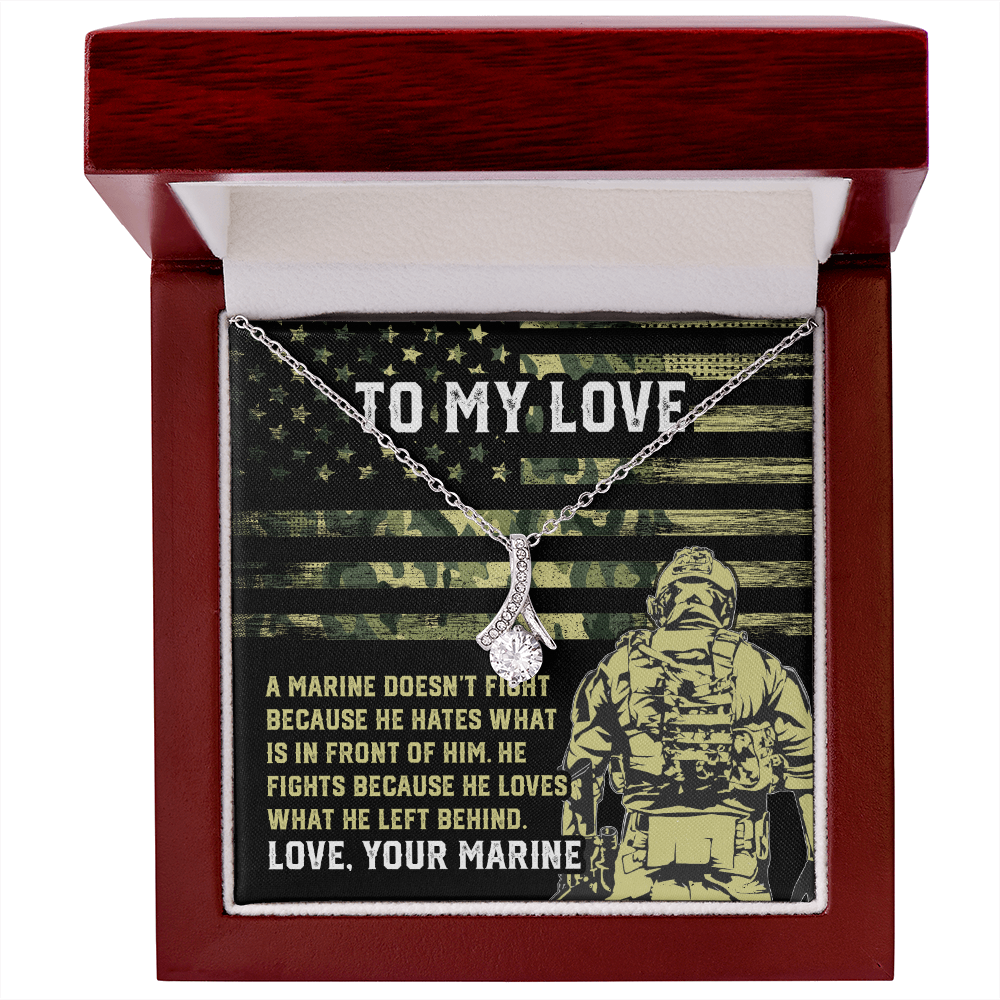 Marine Necklace Gift to Love with Patriotic Message