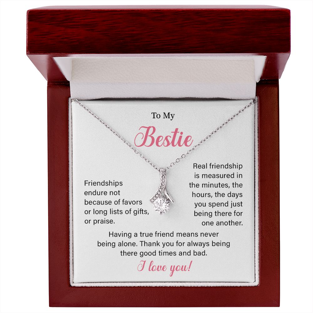 To My Bestie Gift for Girlfriend Best Friends Sentimental Love Necklace With Meaning Full Massage Card and Elegent Box