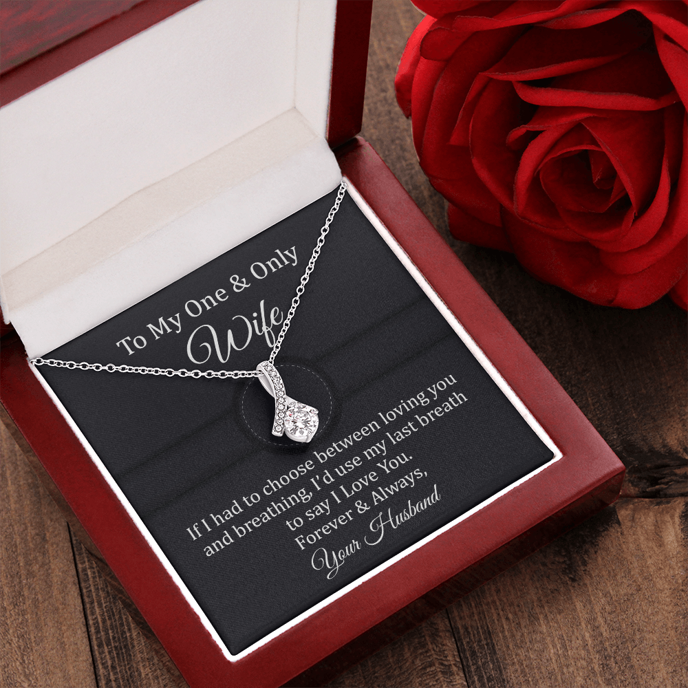 Wife Necklace Gift from Husband with Romantic Quote