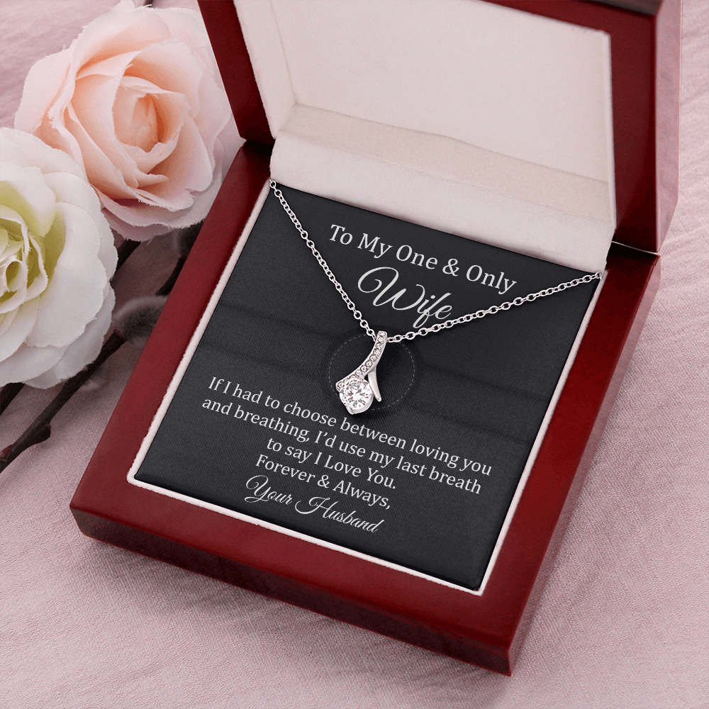 Wife Necklace Gift from Husband with Romantic Quote