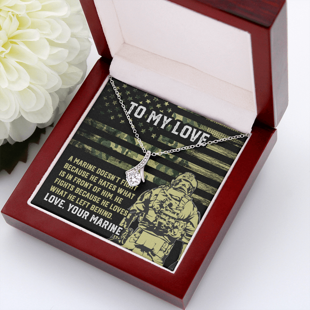 Marine Necklace Gift to Love with Patriotic Message