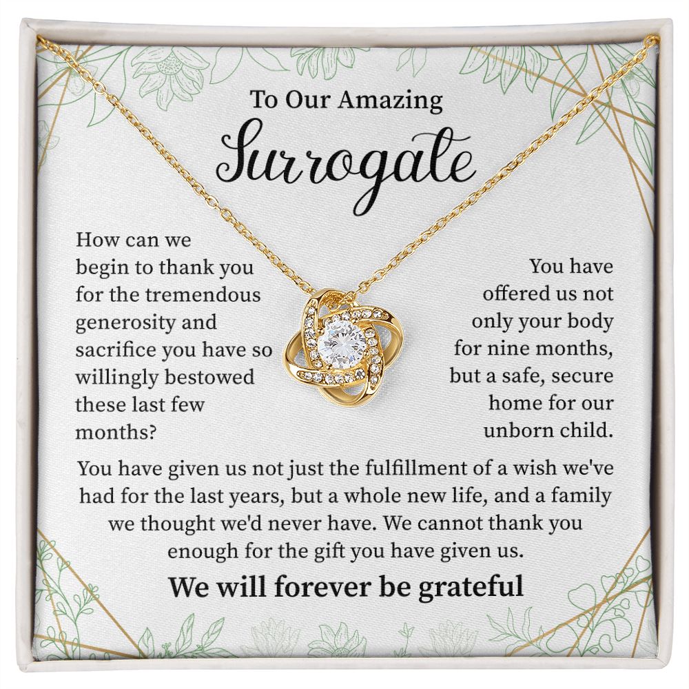 To Our Amazing Surrogate  Necklace We Will Forever Be Grateful