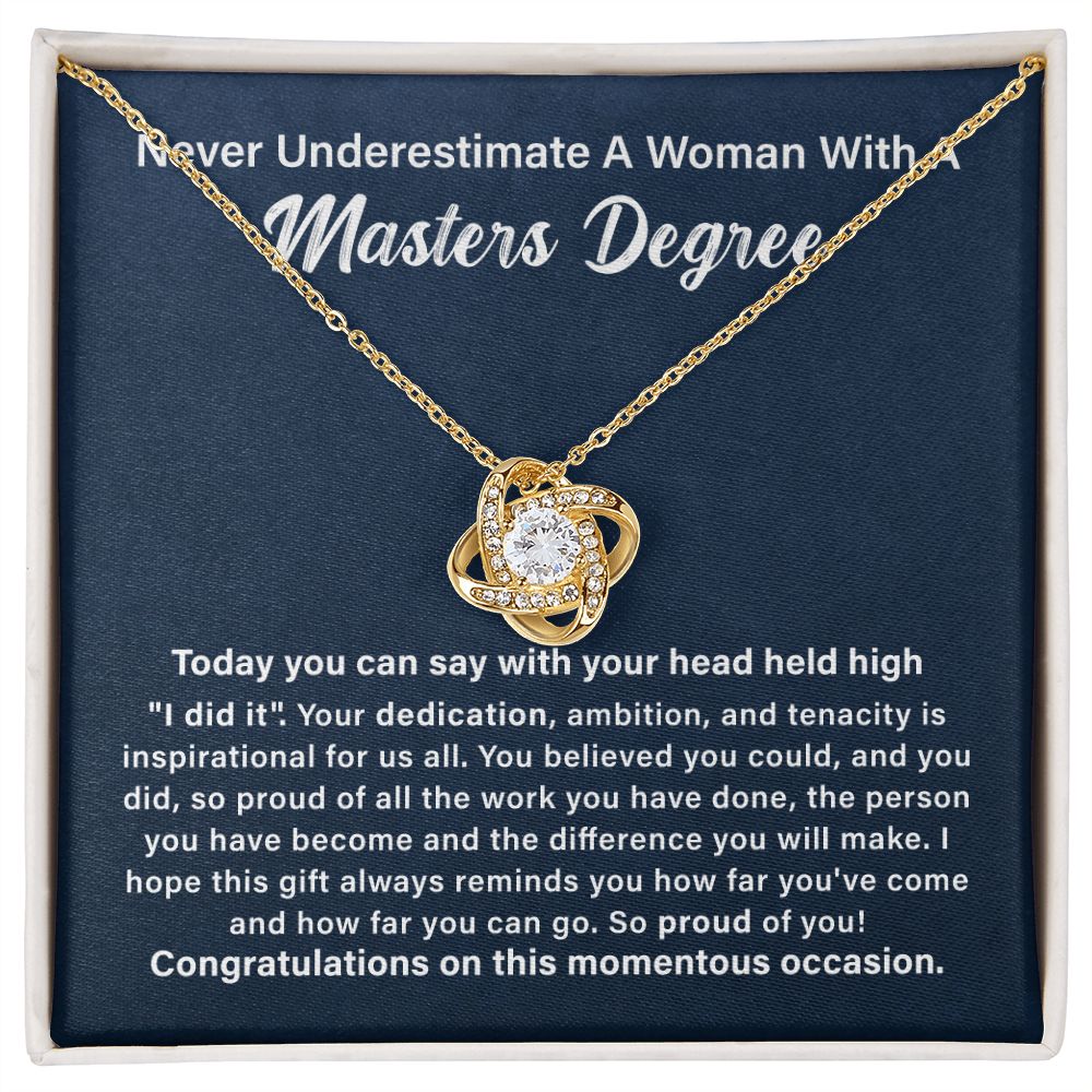 Never Underestimate a Woman with a Master's Degree.