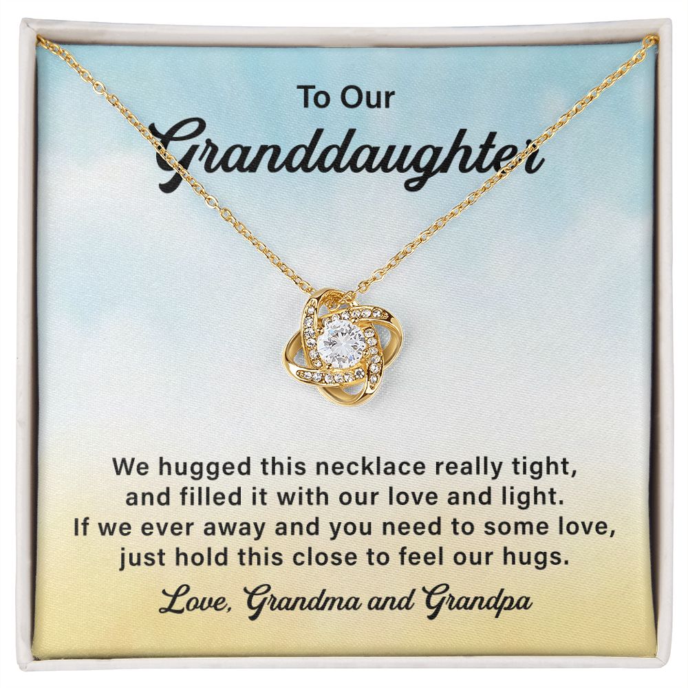To Our Granddaughter, We Hugged This Necklace Really Tight