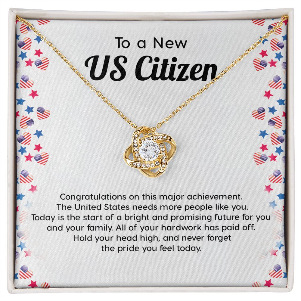 New US Citizen Gift – Necklace with Message Card