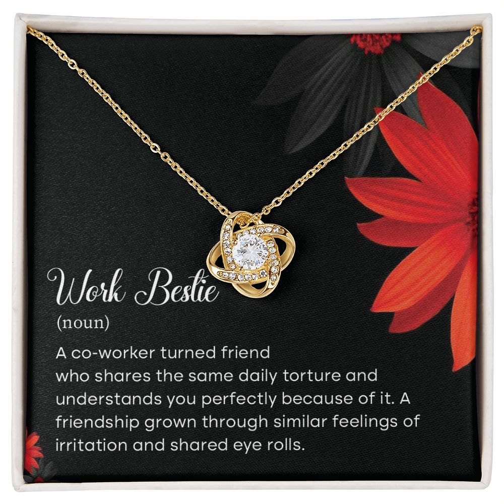 Work Bestie Noun Necklace From Co Worker Friends Gift With Sentimental Message Card