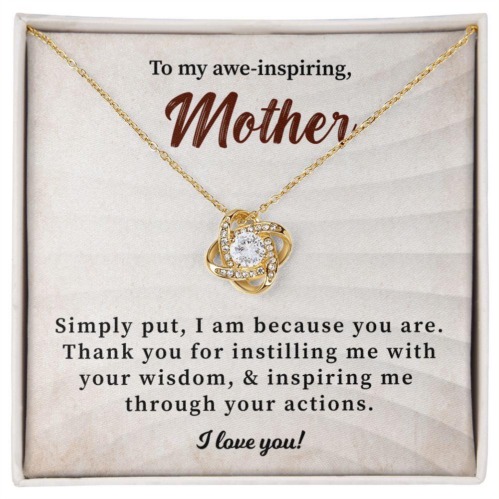 To My Awe-Inspiring mother Simply Put, I Am Because You Are. I Love You