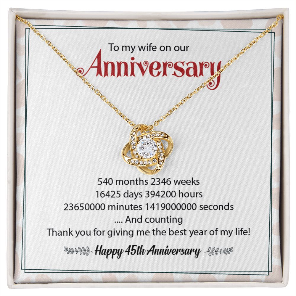 To My Wife On Our Happy 45th Anniversary Thank You For Give Me The Best Year Of My Life