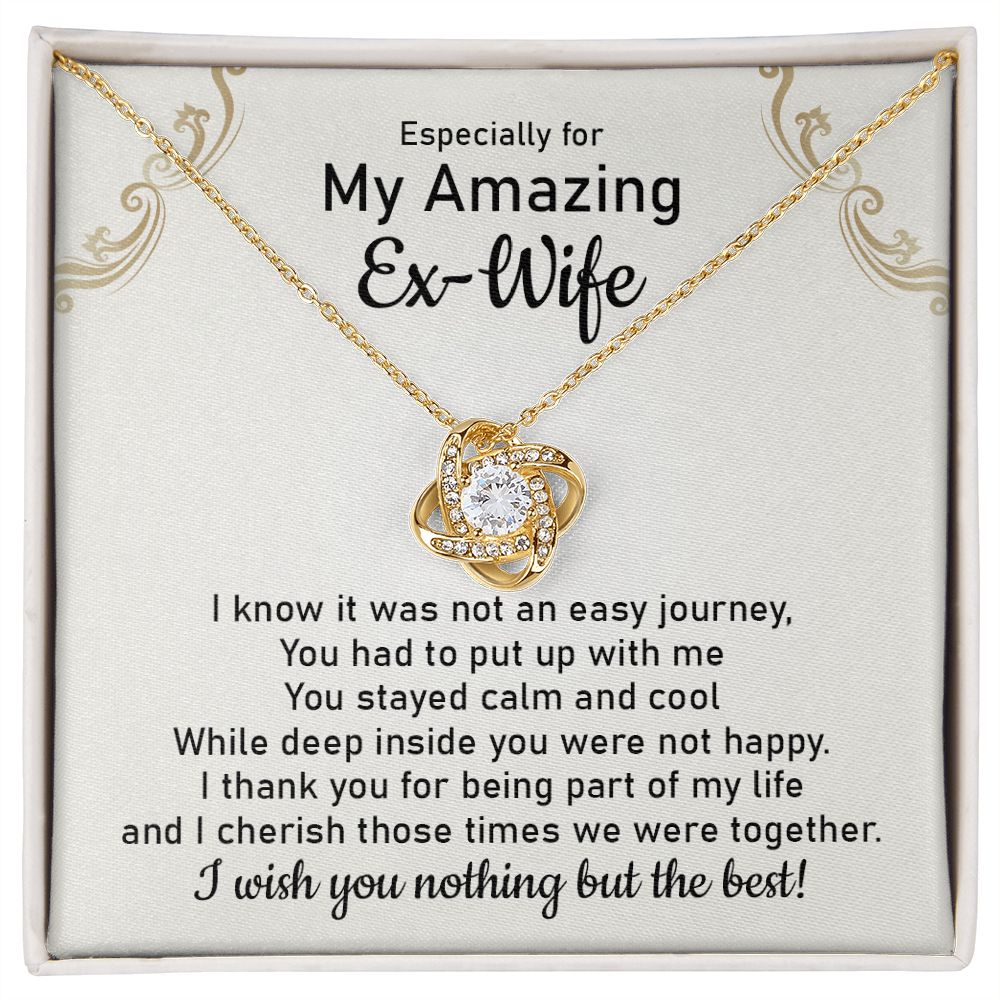 Graceful Reminders Necklace: The Perfect Heartfelt Gift for Your Amazing Ex-Wife Love Knot Gold Necklace For Ex Soulmate