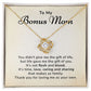 To My Bonus Mom Thank You For Loving Me As Your Own, 14k White Gold Stainless Steel Love Knot Necklace For Women