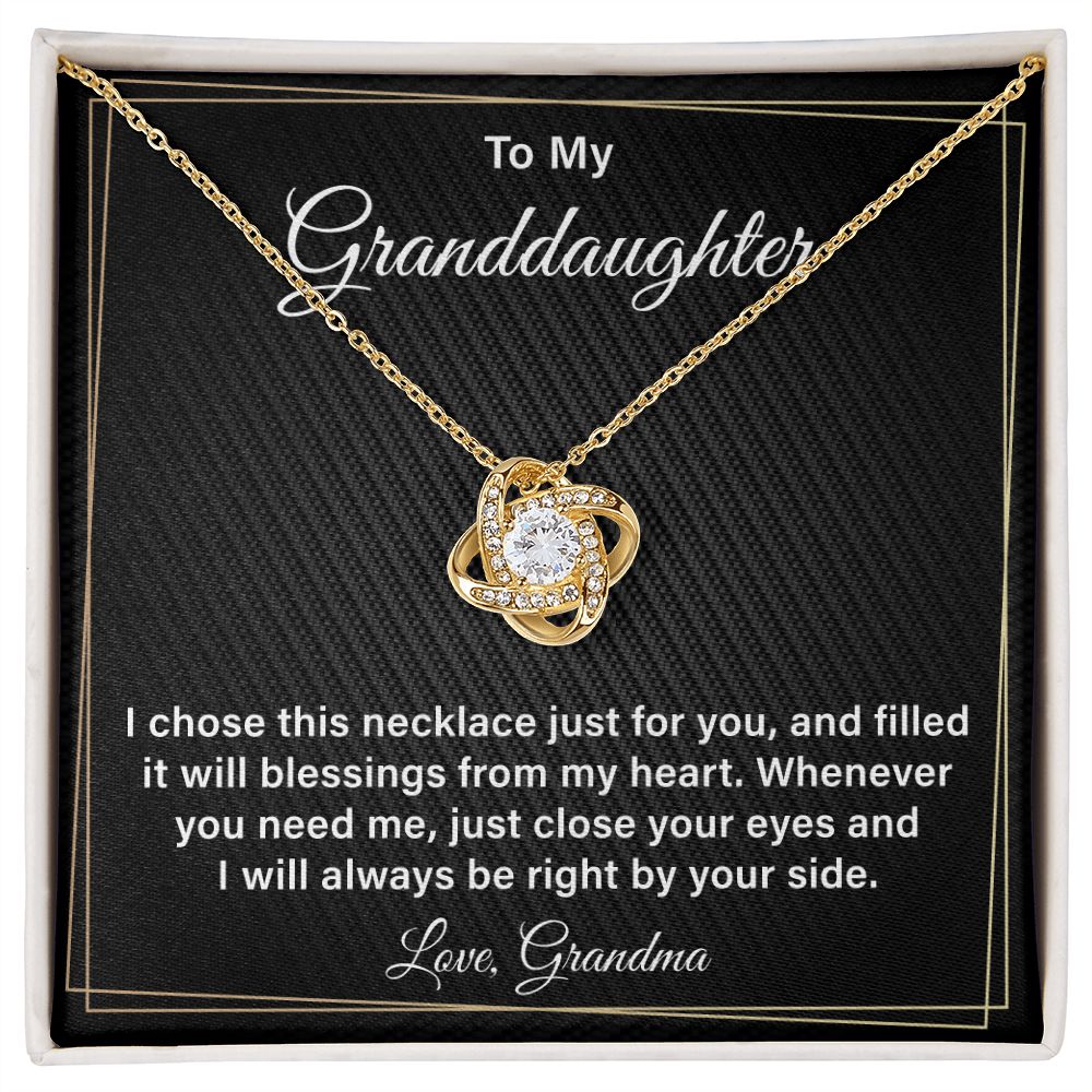 To My Granddaughter I Chose This Necklace Just For You, Gifts For Her Birthday Valentine's Day Mother's Day With Heartfelt Message Card