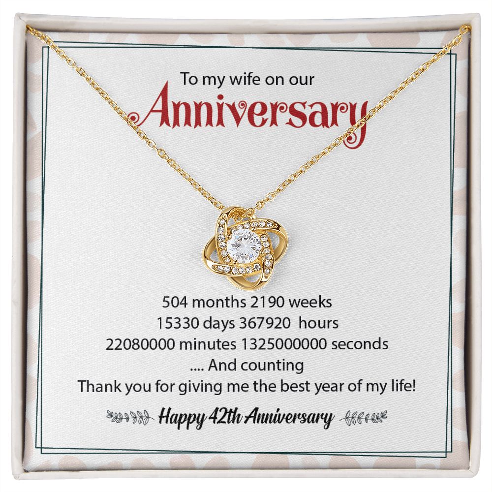 To My Wife On Our Happy 42th Anniversary Thank You For Give Me The Best Year Of My Life