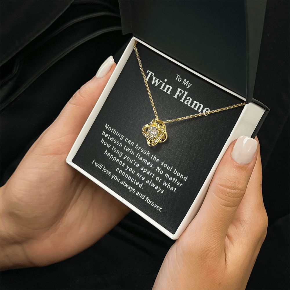 Twin Flame Necklace Gift for Soulmate With Message Card