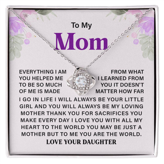 To My Mom Just A Mother But To Me You Are The World Love Your Daughter