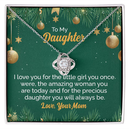 To My Daughter I Love You For The Little Once | Mom And Daughter Necklace Jewelery Pendent  With 14K white Gold and Gift Box