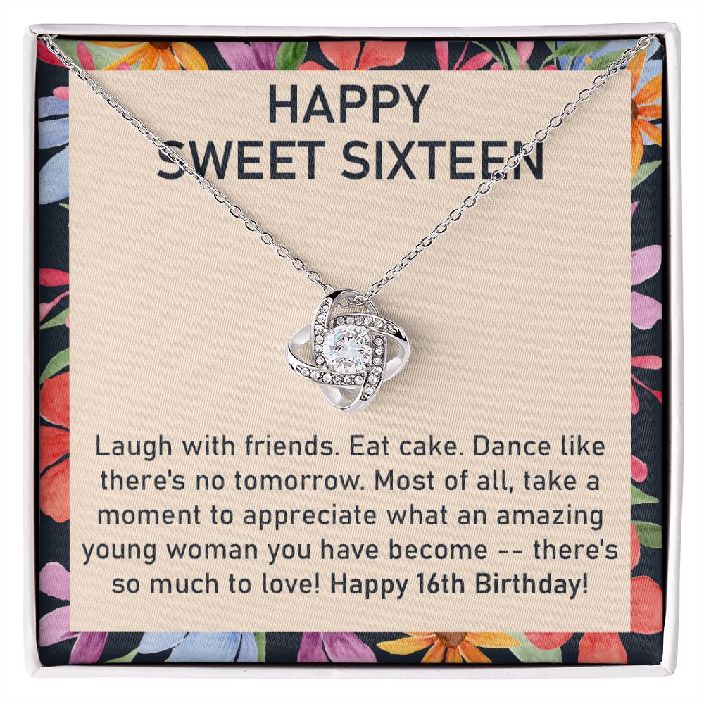 Sweet 16 Necklace Gift with Fun Birthday Message