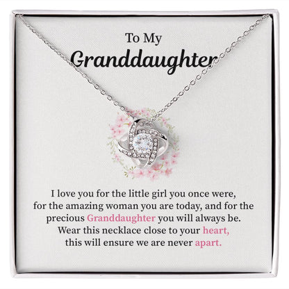To My Granddaughter Wear This Necklace Close To Your Heart
