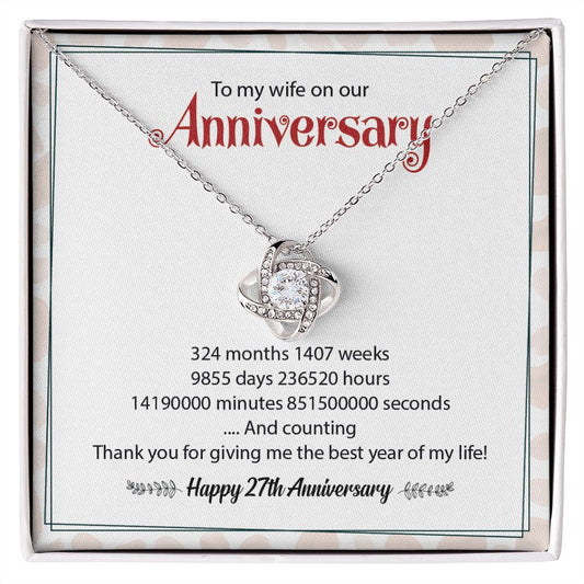 To My Wife On Our Happy 27th Anniversary Thank You For Give Me The Best Year Of My Life